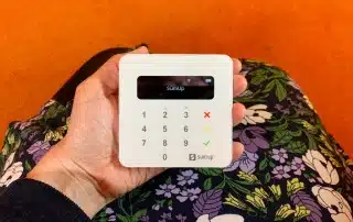 SumUp Air card reader held in hand