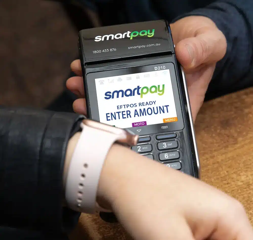 Smartpay EFTPOS machine accepting an Apple Watch payment