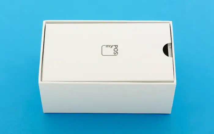 myPOS box with a card machine we tested