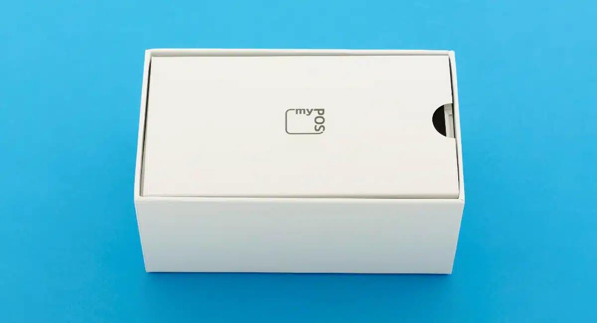 myPOS box with a card machine we tested