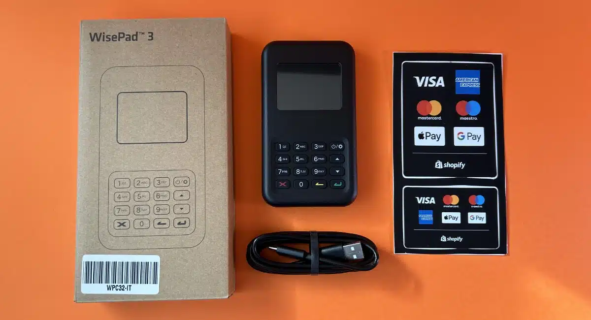 Shopify card reader box contents