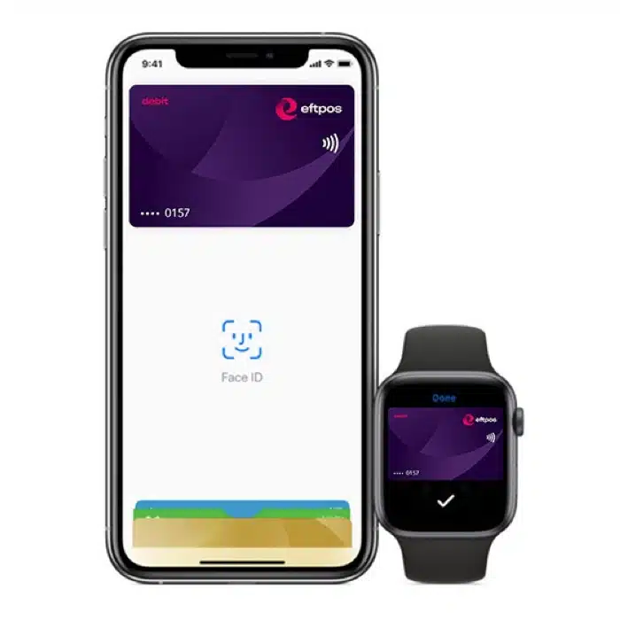 iPhone and Apple Watch with eftpos card