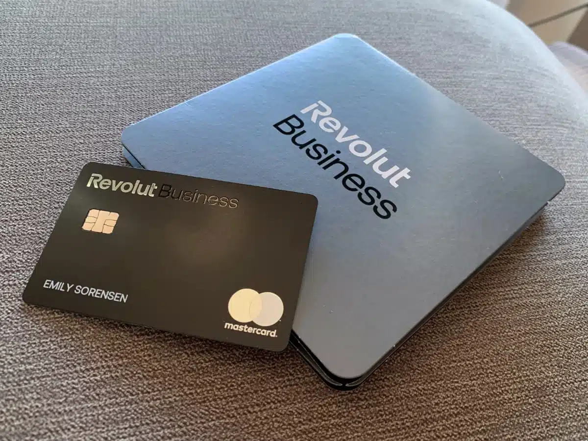 Revolut Business Debit Mastercard with its packaging