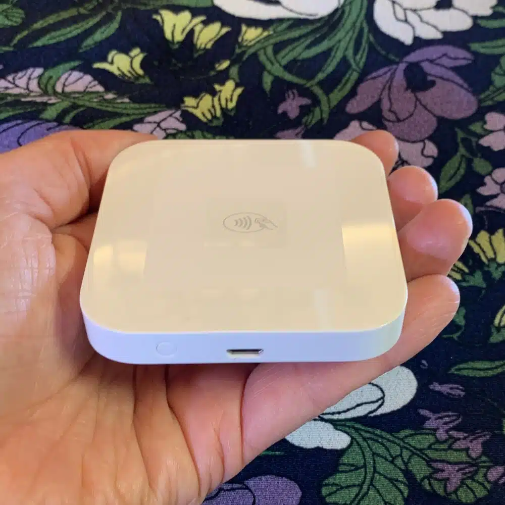 Square Reader in hand