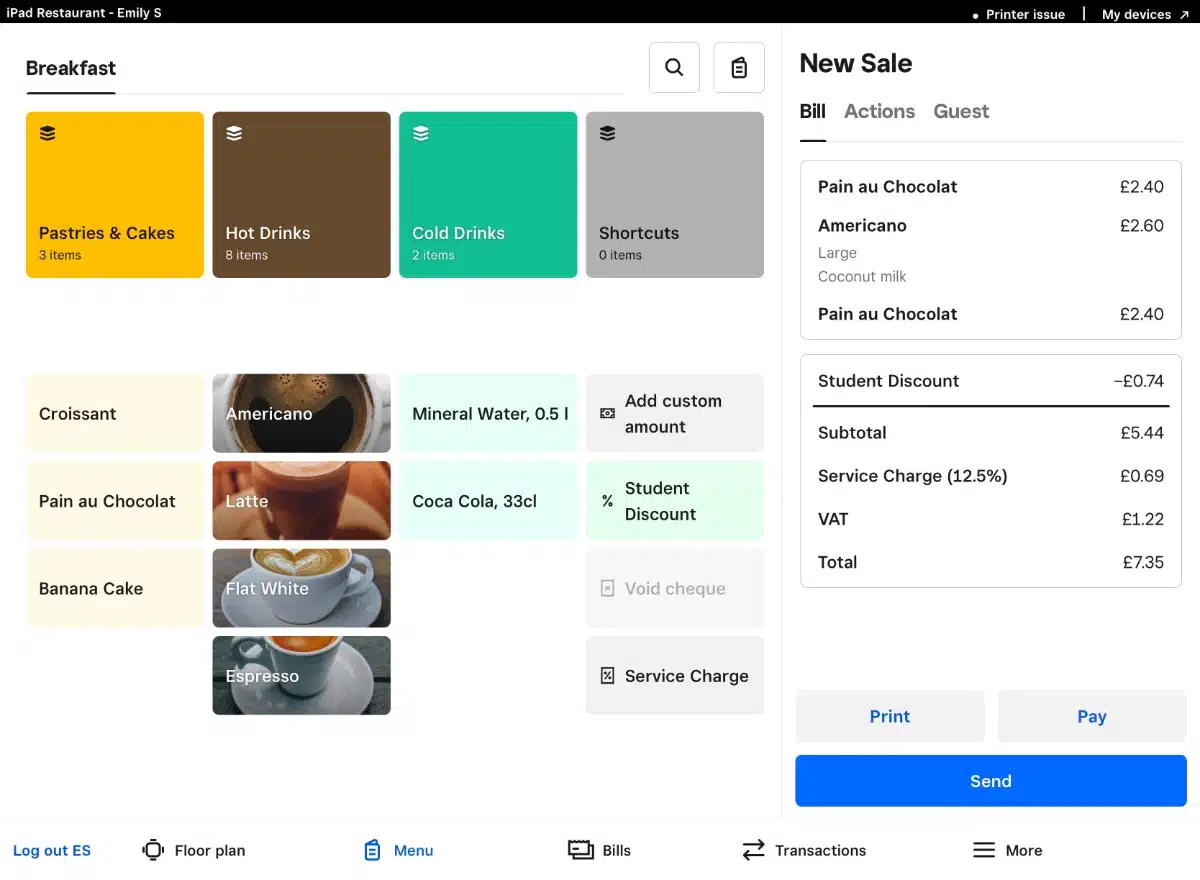 Square for Restaurants strikes a good balance between looks and usability Square for Restaurants POS app