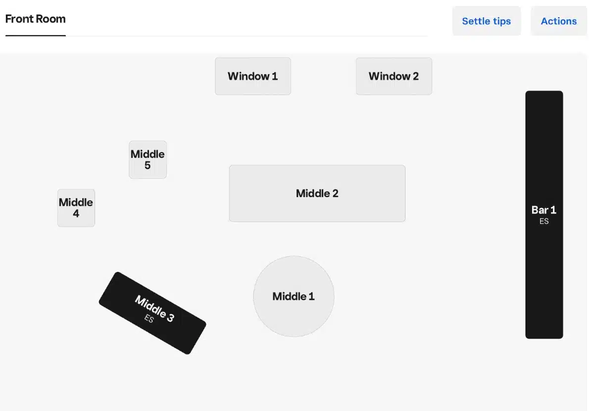 Squarefor Restaurants lets you add table plans that are stylistically simple Square for Restaurants table plan