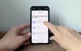 Payment link menu on iPhone in an app we tested