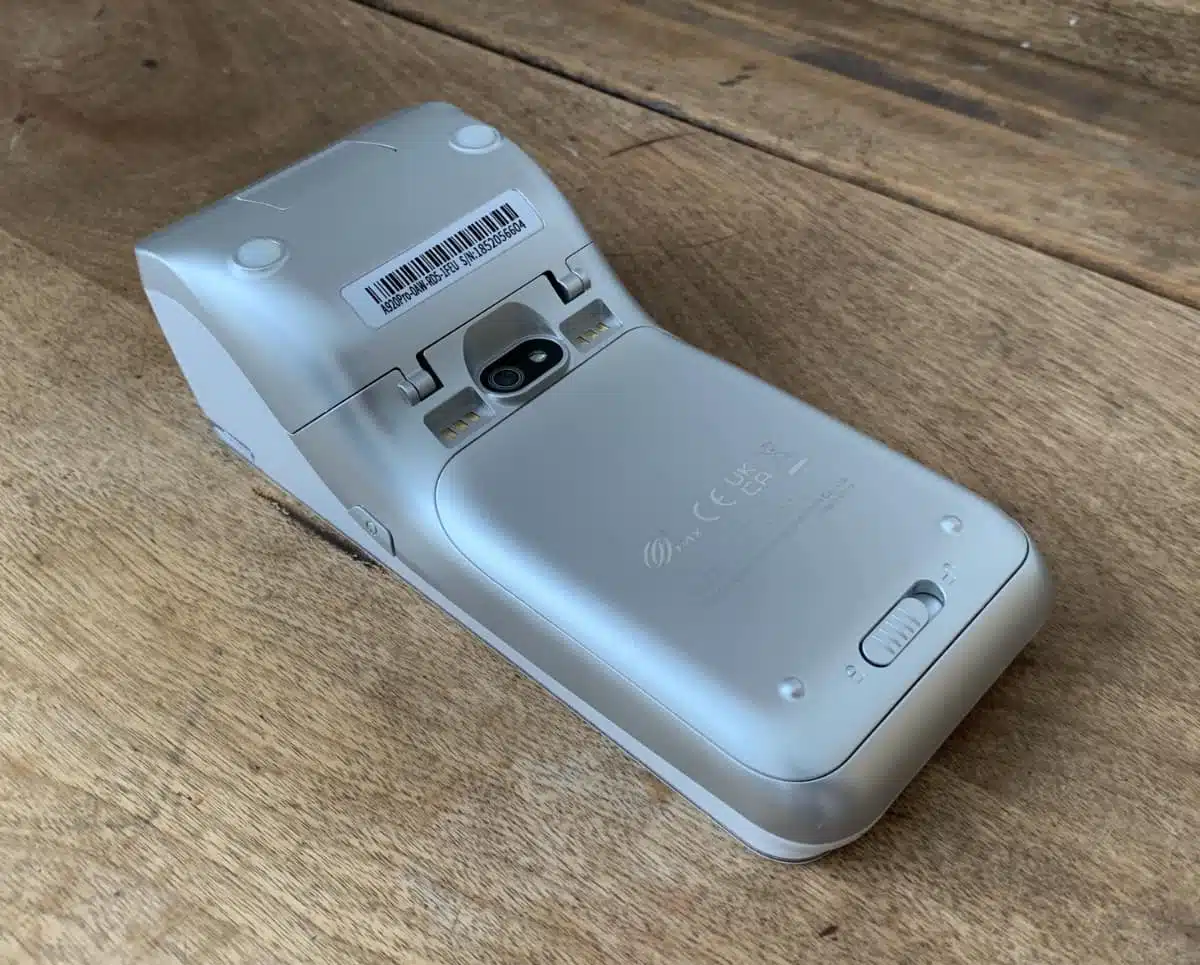 PAX A920Pro’s bottom side is soft and has rubber dots so it sits stable on a desk PAX A920Pro's underside