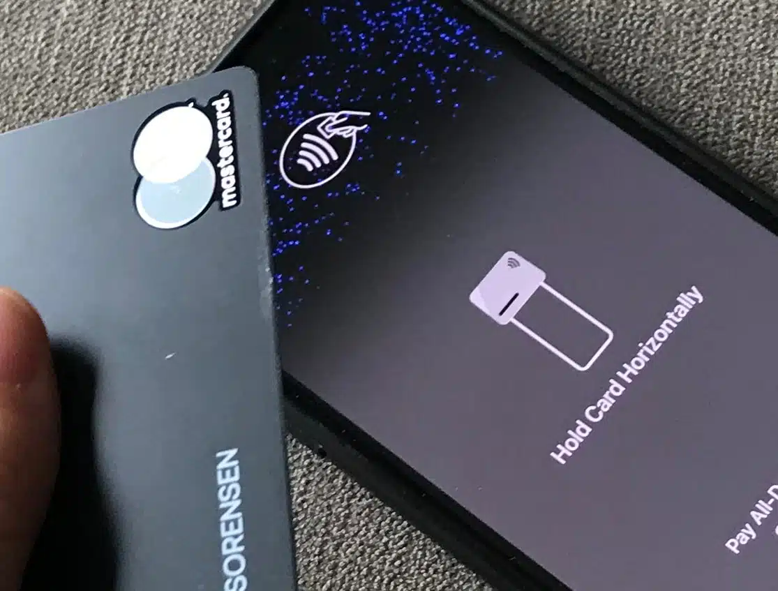 EFTPOS on phone tap instructions with Mastercard above