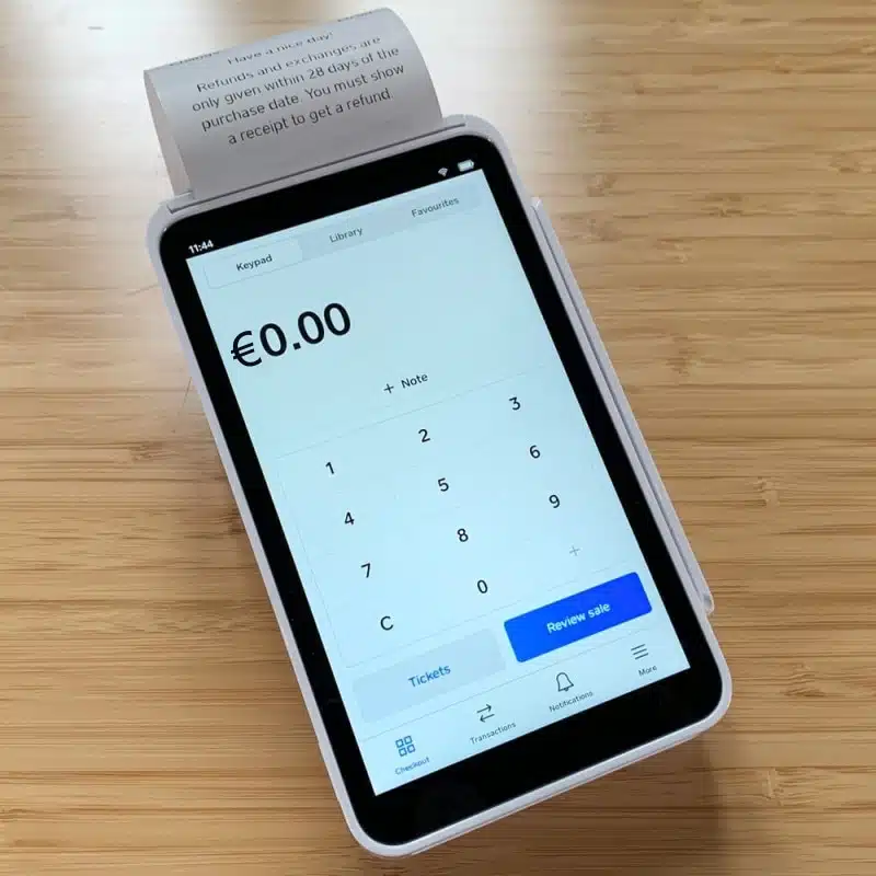 Square Terminal transaction amount and virtual keypad