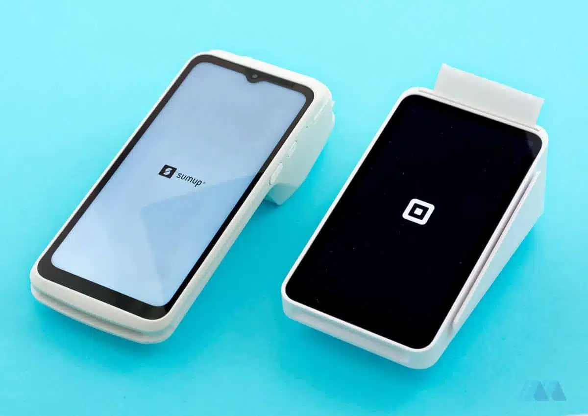 SumUp Terminal's and Square Terminal's large touchscreen displays