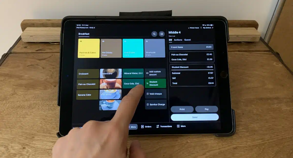 We tested Square for Restaurants on an iPad and found the POS system easy to use
