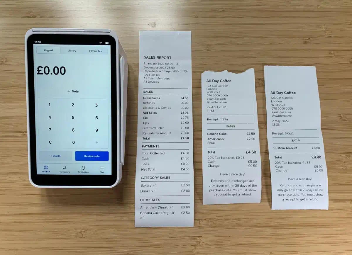 We tested Square Terminal’s receipt printing Square Terminal prints neat, itemised receipts