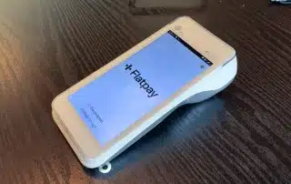 Flatpay card terminal is a PAX A920Pro model